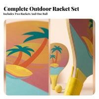 2 Pieces Wooden Beach Paddle Yellow Beach Paddle Rounded Head