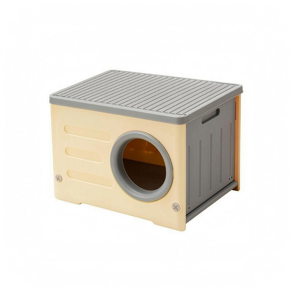 Plastic Pet House Ribbed Roof Raised Pet House High Sidewall