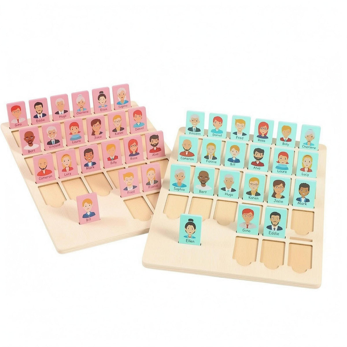 Guess Who Game Basswood for Family Play