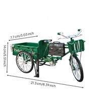 Tricycle Truck Model Spoked Wheels Three Wheel Truck Model Alloy Material Decoration for Home Display