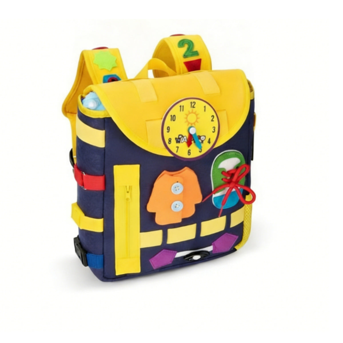 Felt Activity Backpack Flap-Top Soft Structured Backpack Front Zipper Pocket