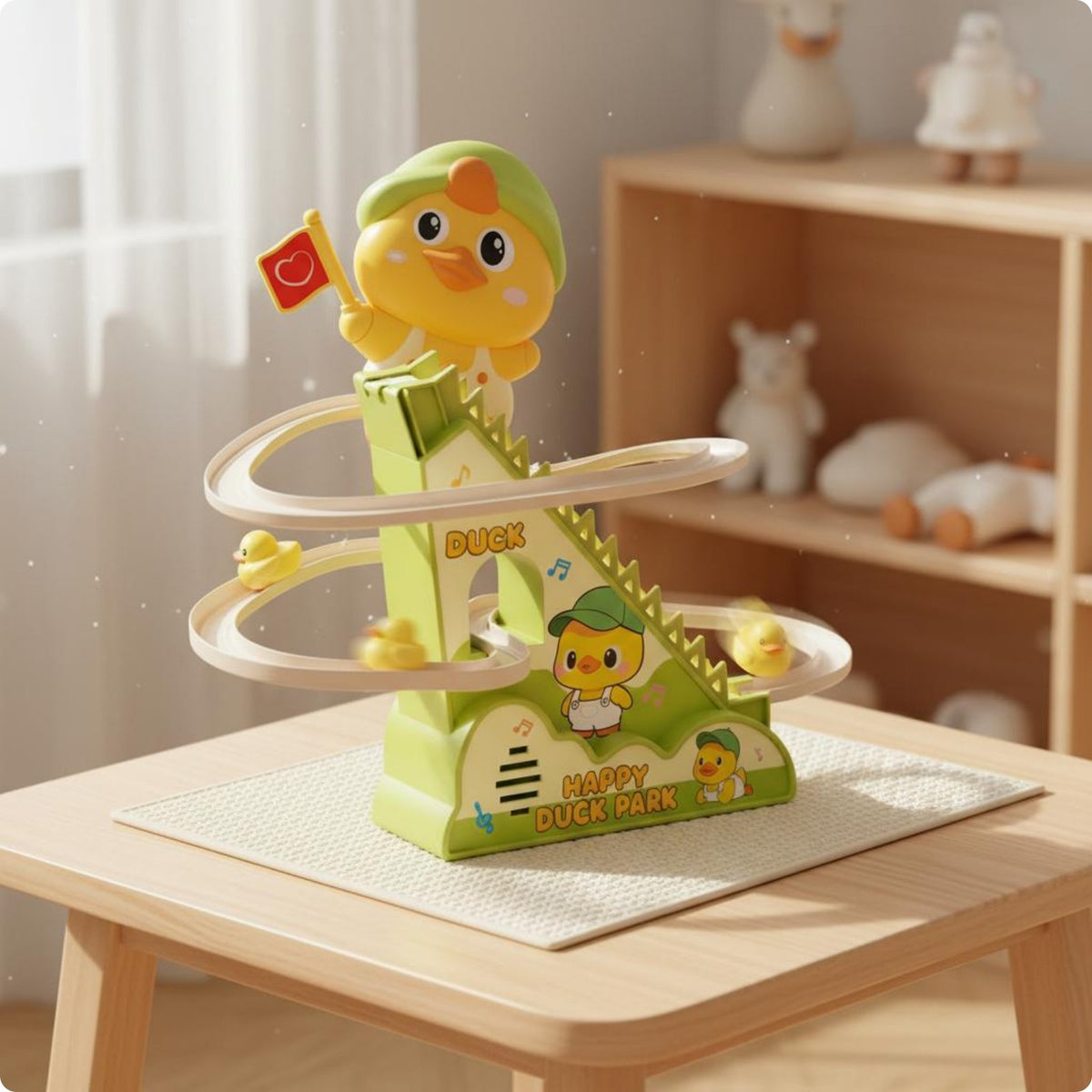 Automatic Climbing Duck Toy Music Downward-Motion Duck Toy LED Lights