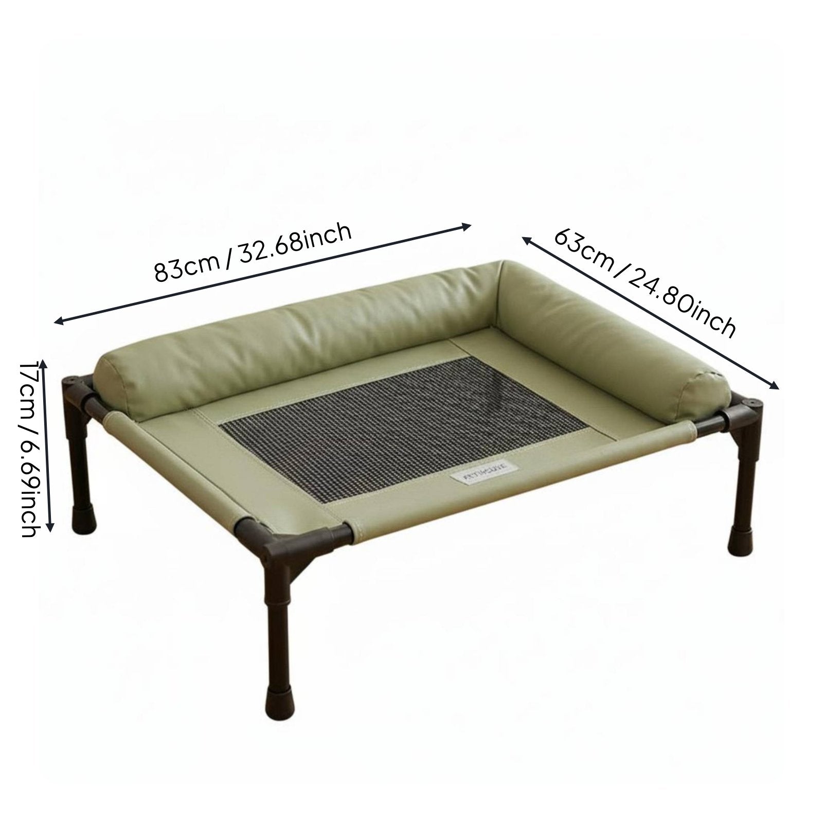 Elevated Pet Cot Sturdy Frame Mesh Pet Sling Bed Easy Assembly for Dogs, Cats