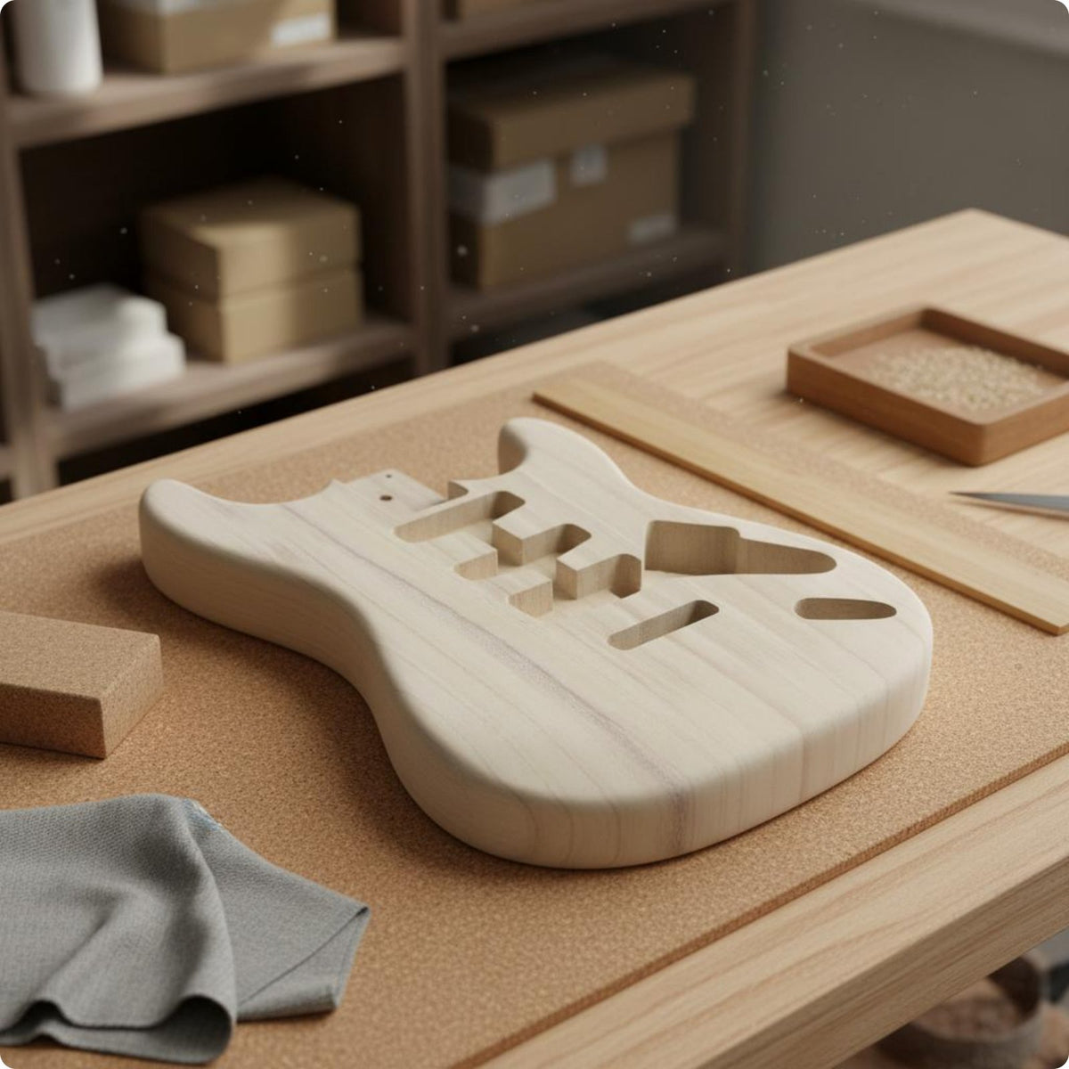 Unfinished Electric Guitar Body Handmade Music Gear DIY Friendly for Repair Shop