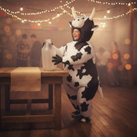 Inflatable Cow Costume Funny Cow Inflatable Suit Full-Body for Stage Performance