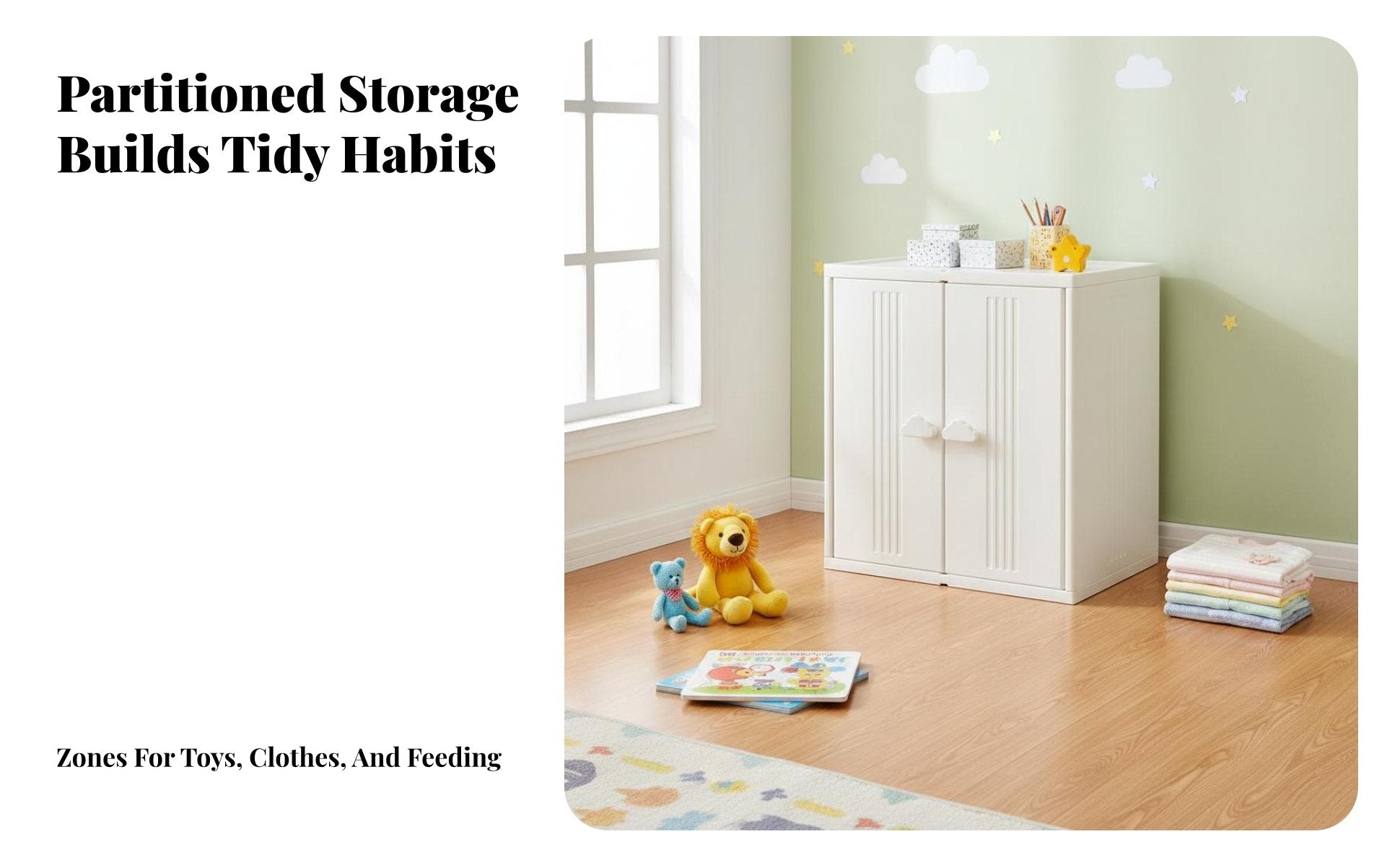 Changing Table storage unit Easy Organization Storage Cabinet Safety Design for children
