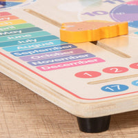 Wooden Calendar Clock Hands-on Learning Kids Weather Display Board Hands-On Educational Influenced Educational Toy for Homeschool