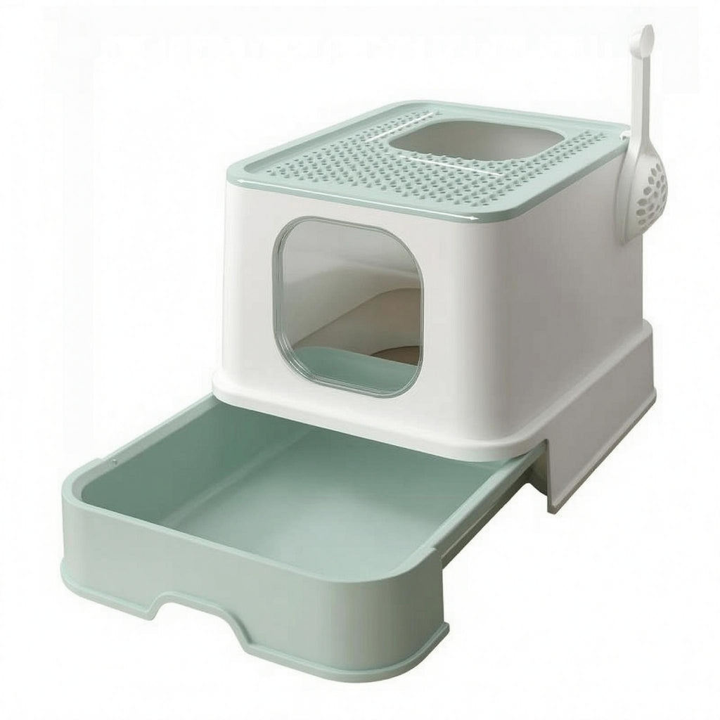 Drawer Style Litter Box Privacy Enclosed Feline Litter Box Stain-Resistant
