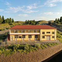 4 Pieces Railway Station Model Kit Miniature HO Scale Building Model Realistic