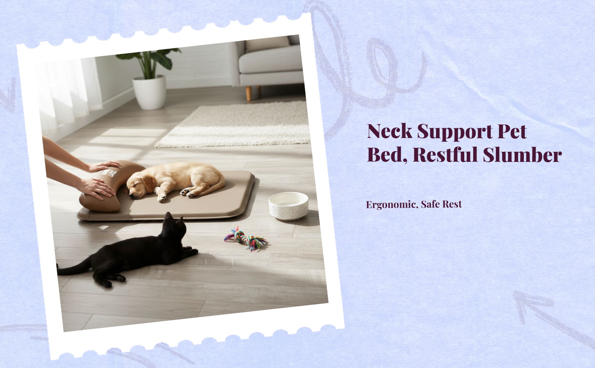Dog Bed, Waterproof Removable Cover, Non-Slip, Easy Care