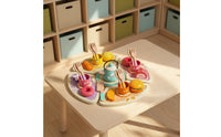 Wooden Tea Party Set Role Playing Pretend Food Playset Parent-Child Interaction