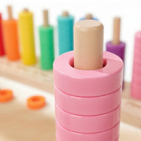 Wooden Color Sorting Toy Labeled Learning Activity Educational