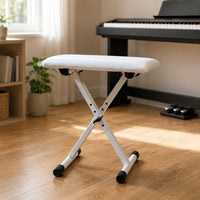 Folding X Piano Stool 100 Kg Load Capacity Adjustable Padded Stool Sturdy
