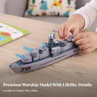Ideal Gift Guided Missile Destroyer Model Realistic Design Friction Powered Ship Detailed Model for Boys, Kids
