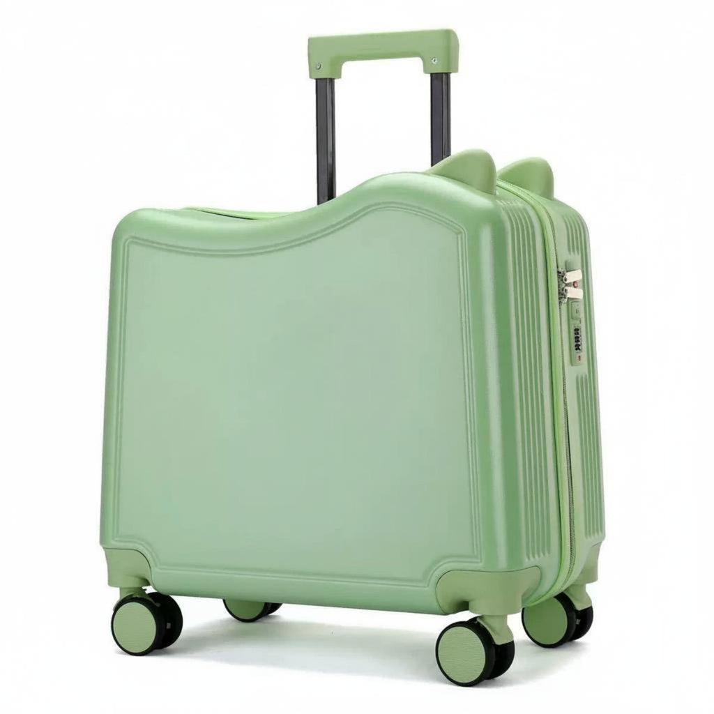 Sit-on Suitcase Rotating Wheels Sit-on Trolley Case Lightweight Kids Rideable Luggage for Young Children, Vacation, Airport