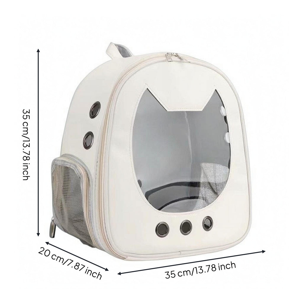 Cat Backpack Carrier Zip-Around Closure Pet Carrier Backpack Mesh Pockets
