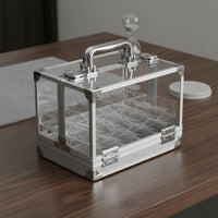 600 Pieces Mahjong Case Large Capacity Aluminum Mahjong Case Portable Handle Transparent Game Piece Holder