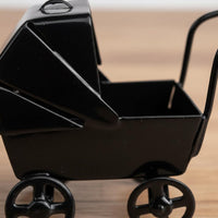 1:12 Scale Infant Carriage Realistic Detail 1:12 Scale Doll Pram Smooth Polished Metal Doll Carriage for Dioramas