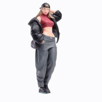 miniature Streetwear Woman Figurine Stylish Painted Mini Statue Standing Pose Display Piece