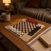 Four-Player Chess Set Sculpted Knight Heads 4 Player Chess Set Strategy Game Glossy Rounded Corners