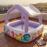 Shelter Kiddie Pool Portable Seas Theme Pool Foldable Kids Outdoor Gear for Families, Garden, Poolside