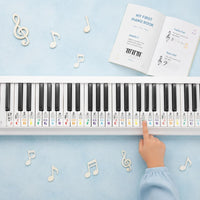 Piano Keyboard Labels Reusable Piano Key Notes Strip Double Musical Notation