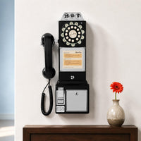 Coin Telephone Chrome Trim Retro Payphone Lockable Door