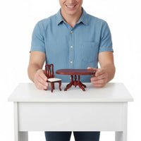 1:12 Dollhouse Table and Chairs Realistic Wooden Dollhouse Dining Room Set 1:12 Scale Dining desk