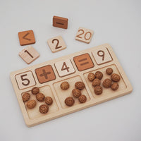 Child-Centered Math Learning Tray Solid Wood Educational Toy for Classroom