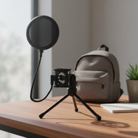 Tripod Sound Input Instrument Stand Universal Sound Input Instrument Plosive Screen Stand Non-Slip Pads Microphones Holder for Streamers, Podcasters