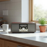 Vintage Wood Radio Bass Boosted Audio Device Built-in Speakers for Home