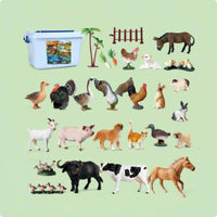 Realistic Poultry Figurines Hand-Painted Poultry Statue Set Display Box Animal Statue Set for Gift