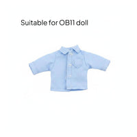 OB11 Doll Shirt Button Front Mini Doll Shirt Short Sleeve for Pretend Play, Kids