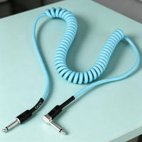 Coiled Bass Guitar Cable Good Conductivity 1/4 Inch Audio Cable Wear-Resistant Curly Instrument Cord for Guitarists