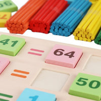 200 Pieces Early Math Tile Set Safe Wood Learning Toy Addition Practice