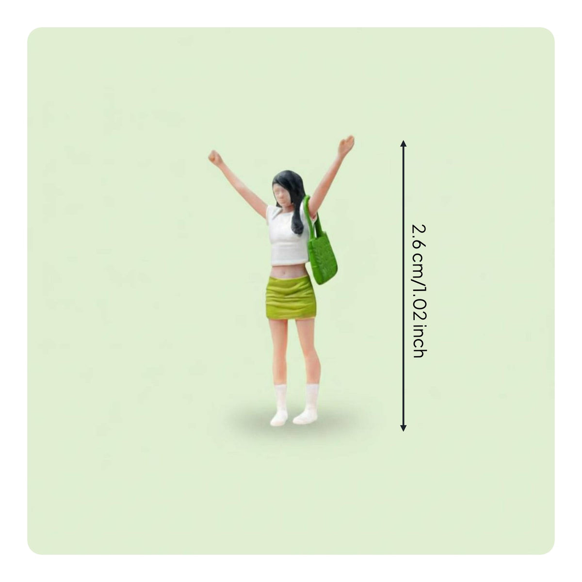 Cheering Girl Figure Photography Props Sand Table Doll Ornament for Hobbyists