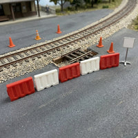 5 Pieces Model Railroad Barriers Plastic HO Scale Barrier Realistic for Dioramas