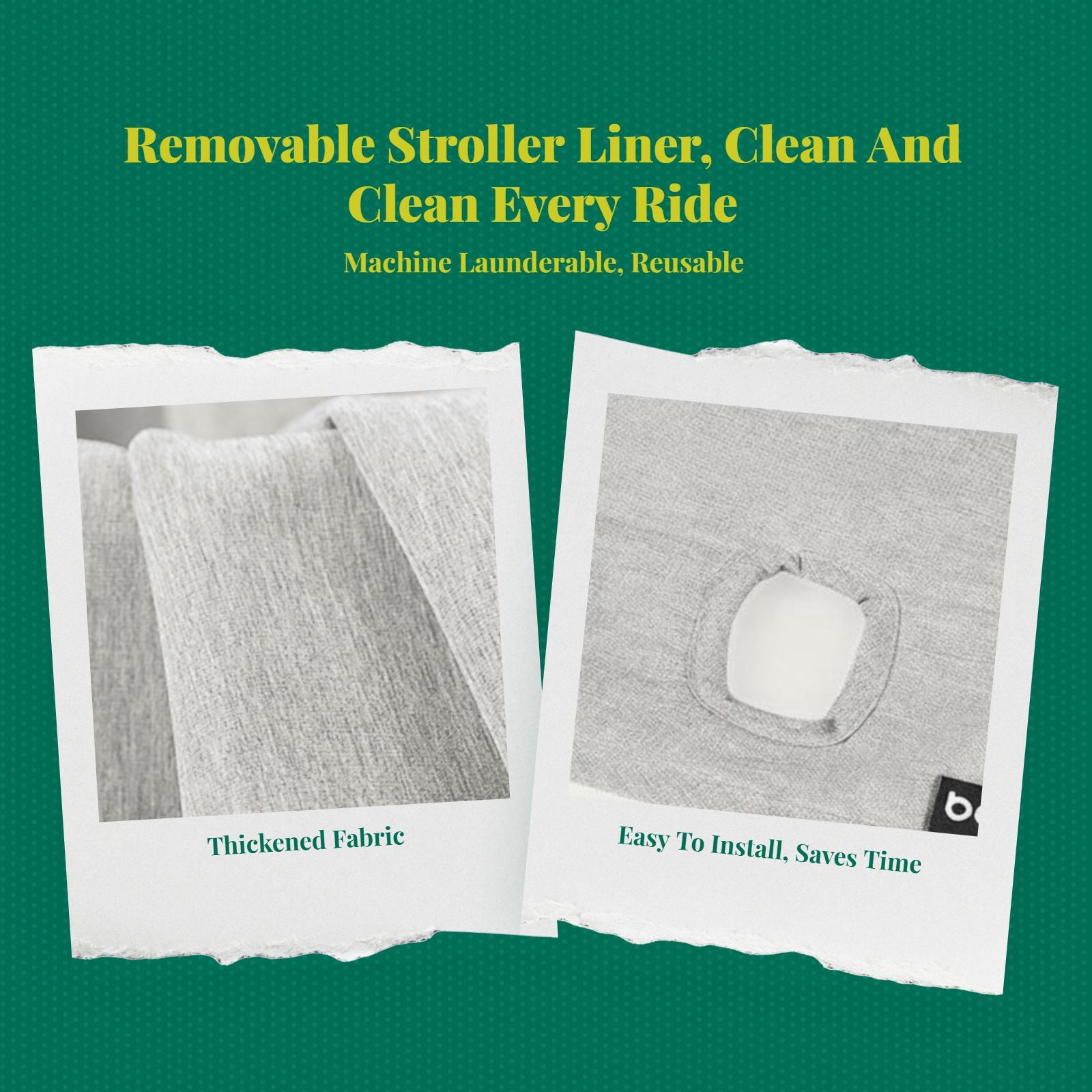 Washable non-slip pet stroller pad