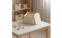 Toy Storage Box Interlocking Panels Wooden Toy Box Natural Wood Finish