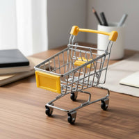Mini Shopping Cart Rolling Wheels Novelty Item Multi-Functional for Playroom