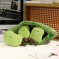 Peas in Pod Soft Toy Embroidered Pea Pod Soft Toy Green