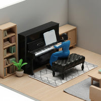 1:64 Scale Pianist Figure High Intricacy Miniature Female Playing Piano