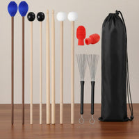 13 Pieces Drumstick and Mallet Set Portable Marimba Mallet and Drumstick Pack
