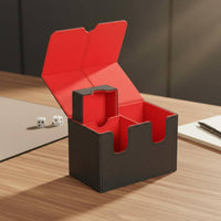 Leader Deck Box Wear-Resistant Leader Deck Box with Dice Tray Secure Card Organizer with Dividers Non-Slip Exterior