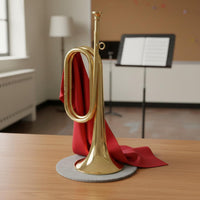 Bugle Engraved Brass Bugle Loud Sound Ceremonial Trumpet for Procession, Marching Band