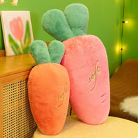 Carrot Stuffed Toy Huggable Carrot Shaped Pillow Creative Design Stuffed Animal for Kids, Girls, Bedroom, Nursery, Playroom