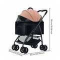 Foldable Pet Carriage 360-Degree Rotating Wheels Detachable Pet Carrier Pet Carriage Storage Basket Lightweight Dog Cat Pet Carriage