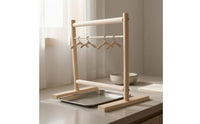 Wooden Bird Clothes Rack Wooden Household Organizer Stable Base Household Storage