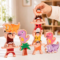 Wooden Dinosaur Stacking Toy Early Learning Dinosaur Stacking Blocks