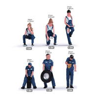 6 Pieces 1/64 Technician Figure Set Scene Display Technician Figure Set